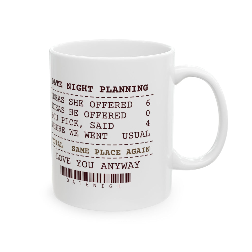 Funny Wife Coffee Mug Date Night Planning Receipt For Wives