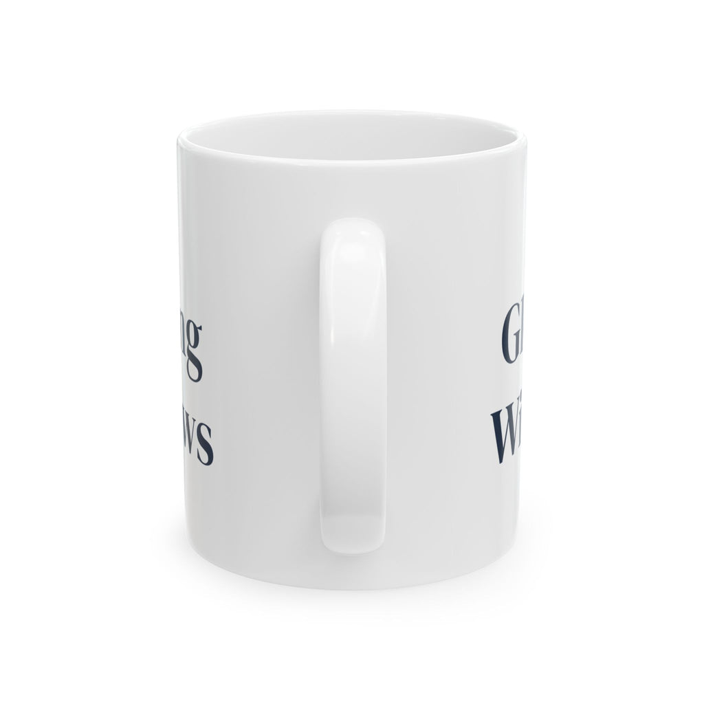 Cozy Winter Coffee Mug Silent Snow Glowing Windows