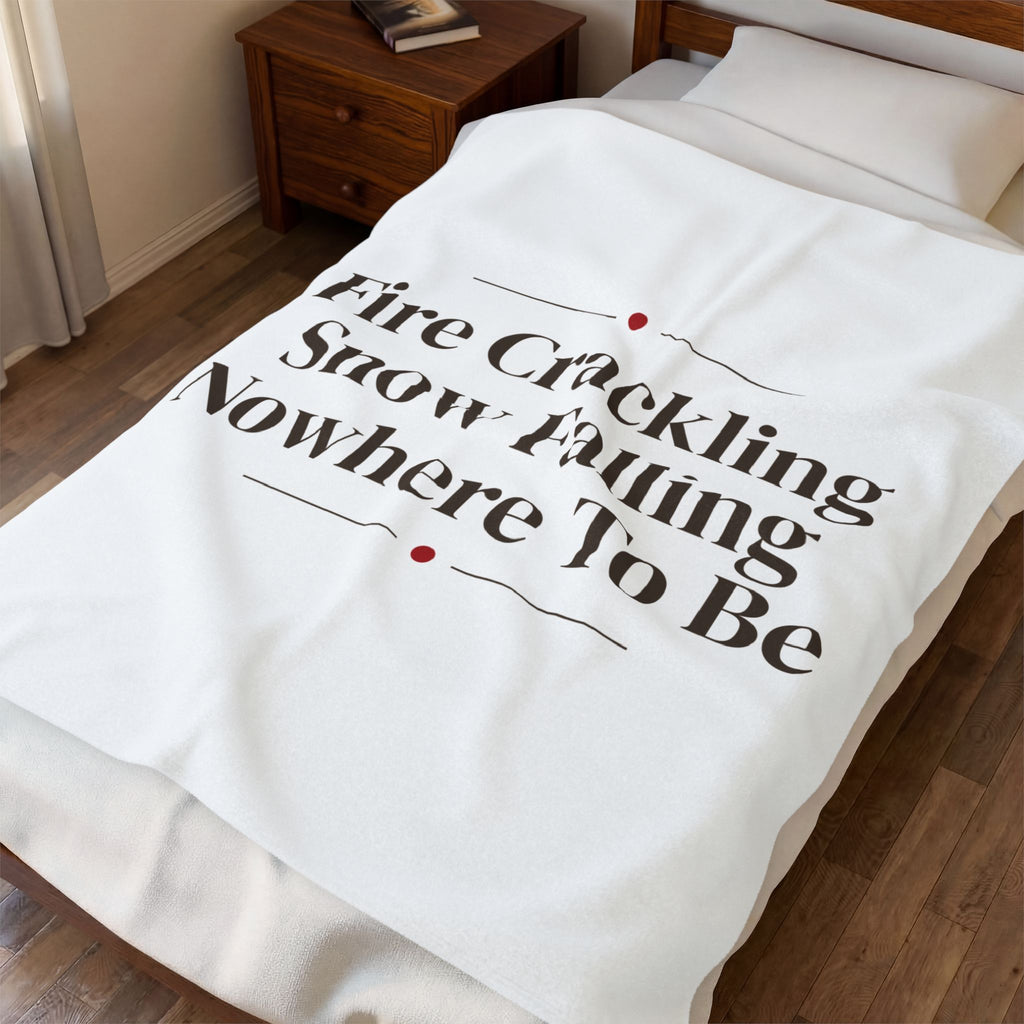 Cozy Christmas Throw Blanket Fire Crackling Snow Falling Nowhere To Be