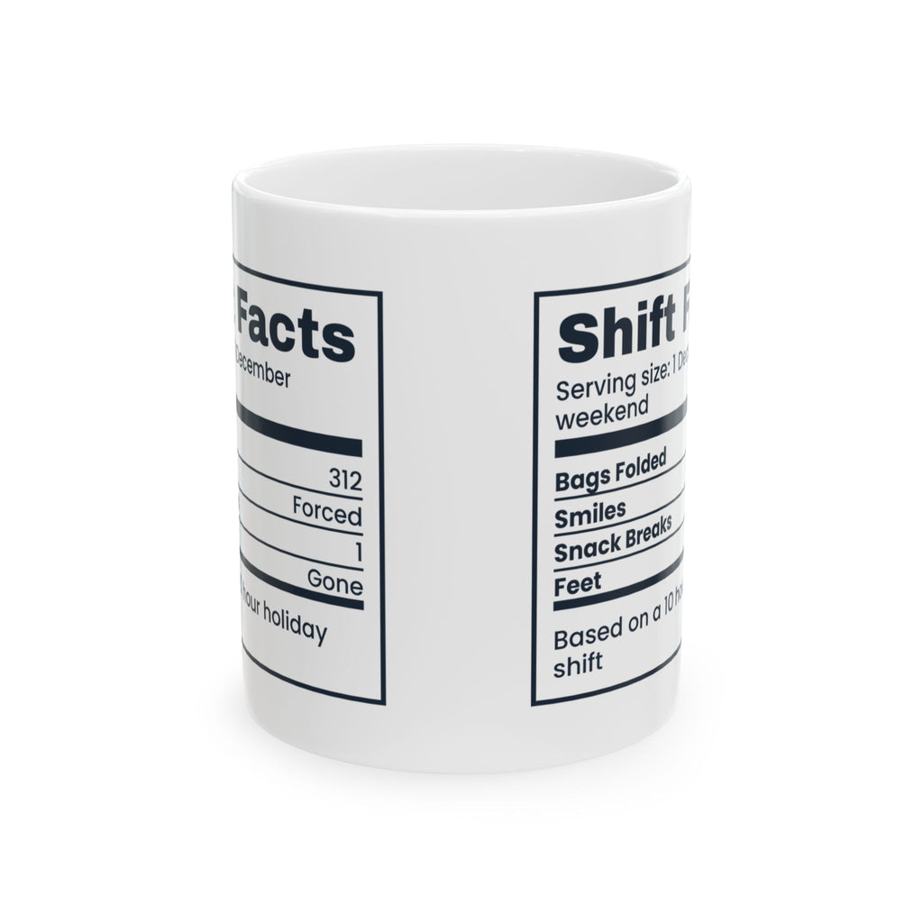 Funny Christmas Retail Coffee Mug Shift Facts For Retail Workers