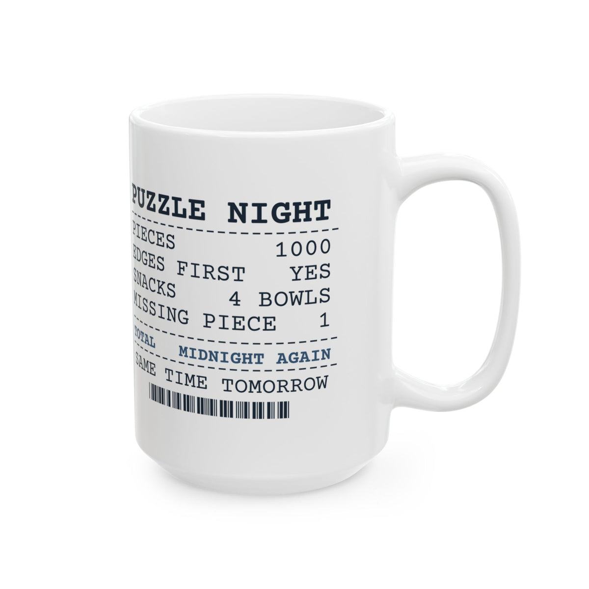 Funny Puzzle Coffee Mug Puzzle Night Receipt For Jigsaw Lovers
