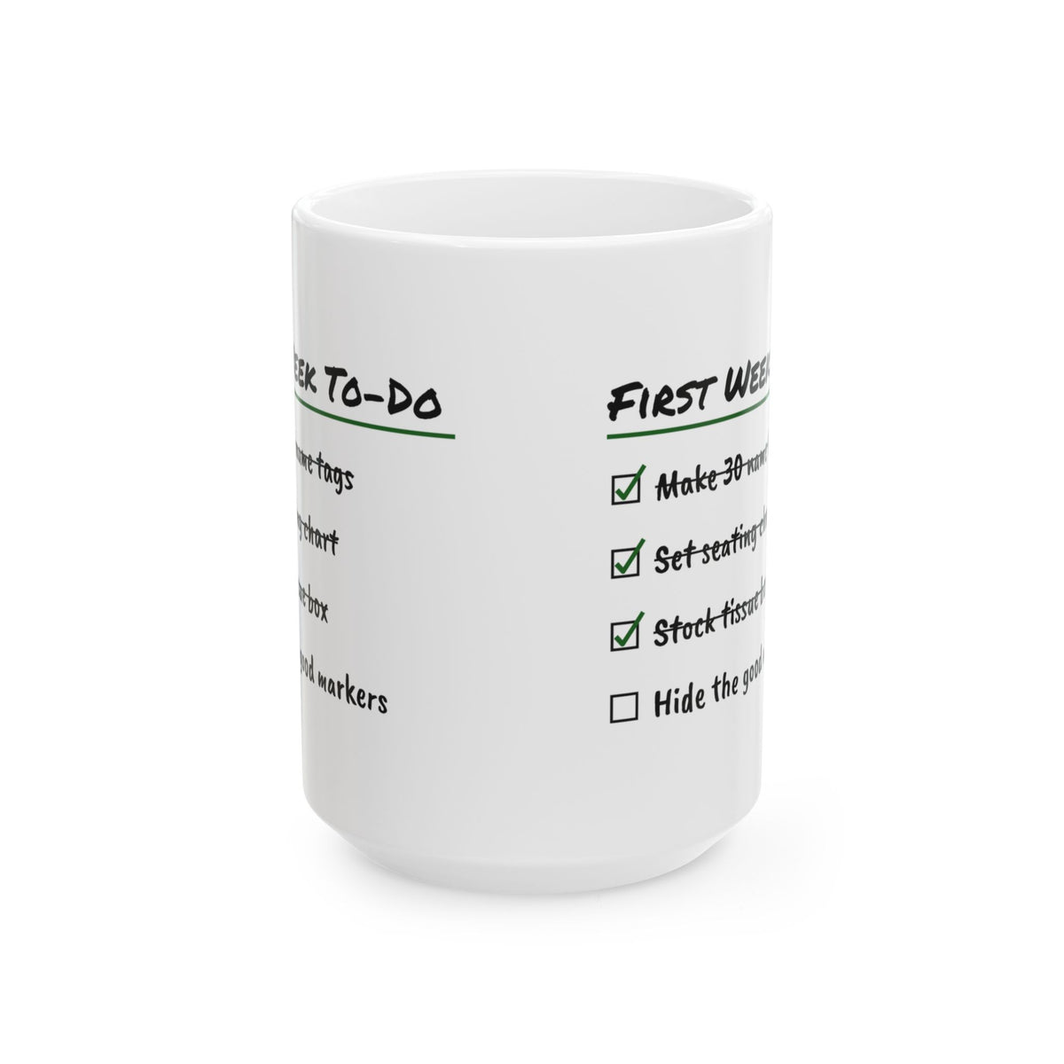 Funny Teacher Coffee Mug First Week Checklist For Teachers