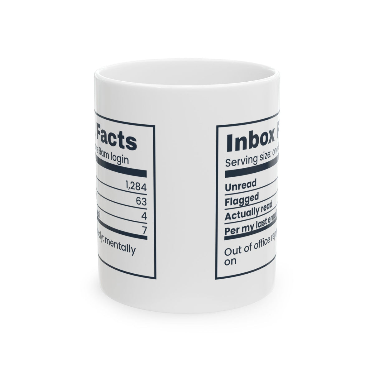 Funny Office Coffee Mug Inbox Facts Unread Count For Coworkers