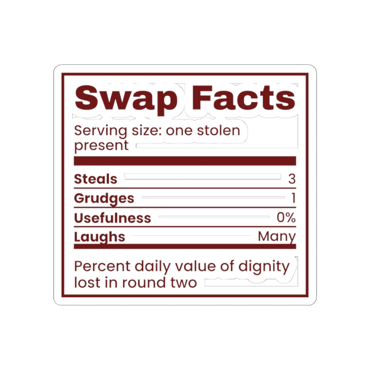 Funny White Elephant Sticker Swap Facts Usefulness 0 Percent