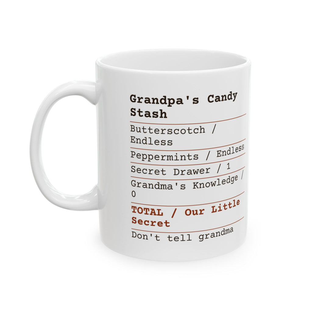 Funny Grandpa Candy Receipt Coffee Mug Secret For Grandpa