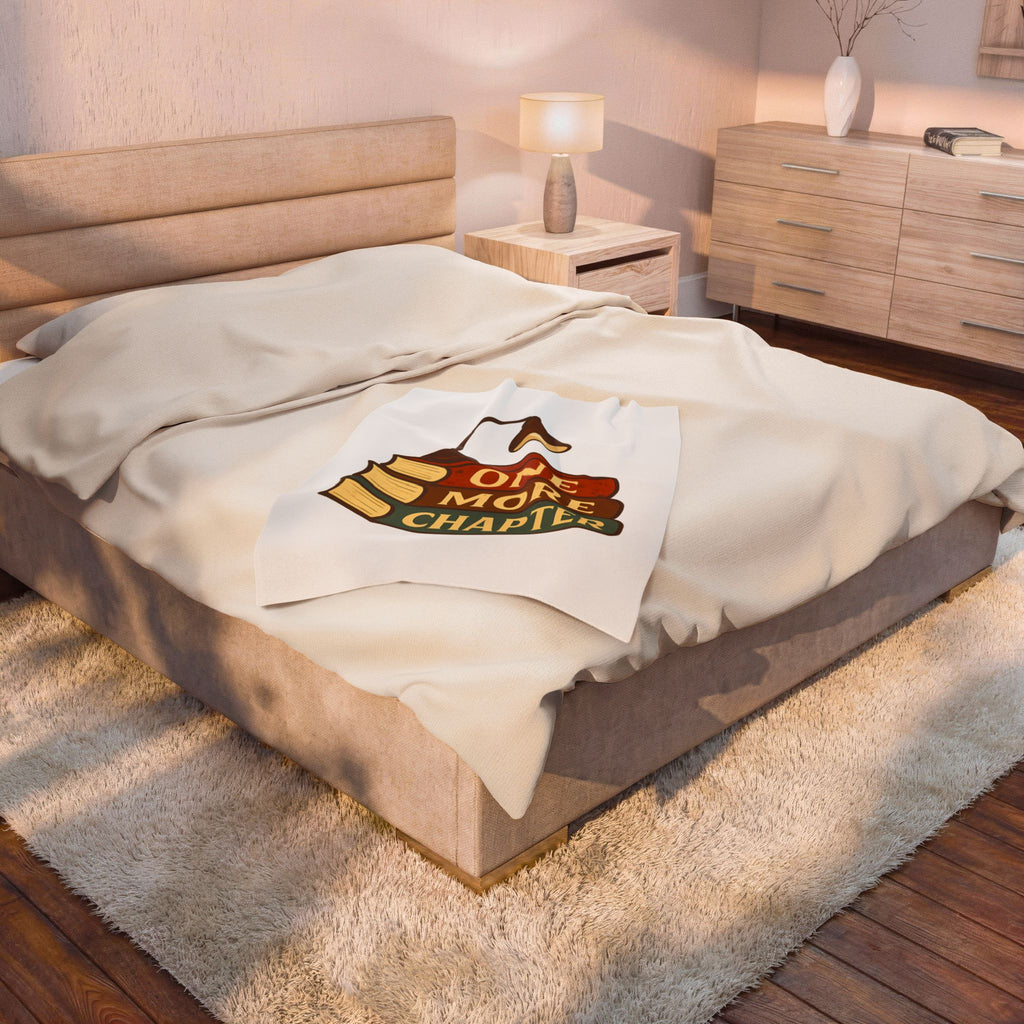 One More Chapter Funny Book Lover Reading Throw Blanket