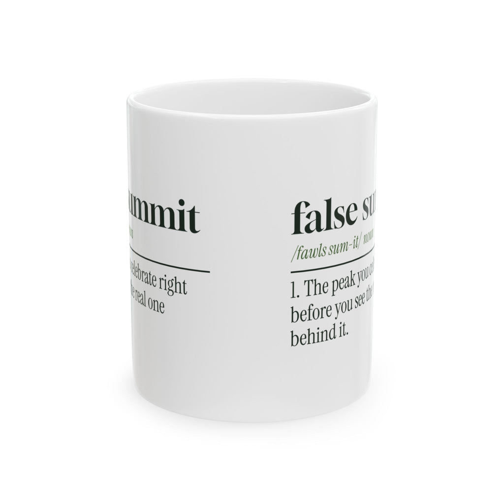 Funny Hiking Mug False Summit Dictionary Definition