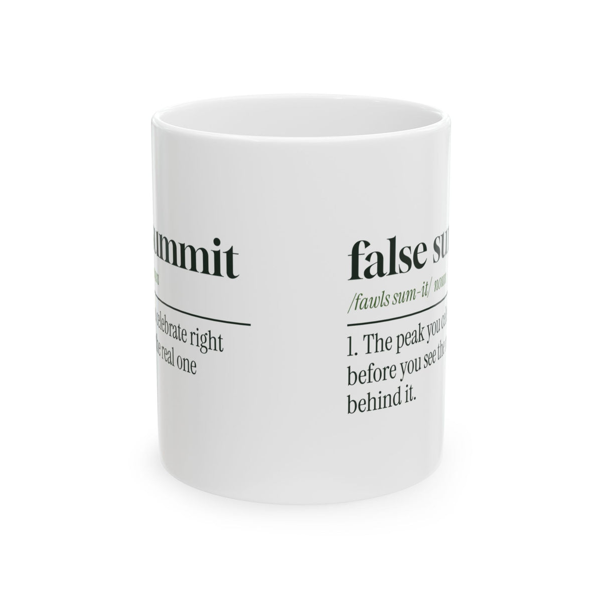 Funny Hiking Mug False Summit Dictionary Definition