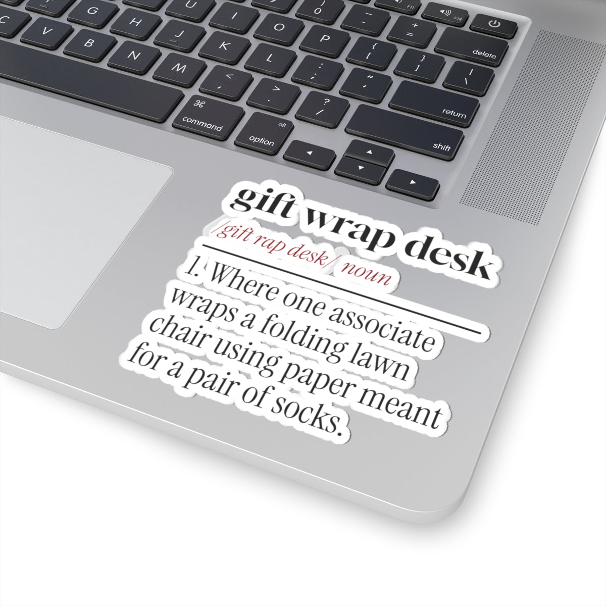 Funny Christmas Retail Sticker Gift Wrap Desk Dictionary Definition