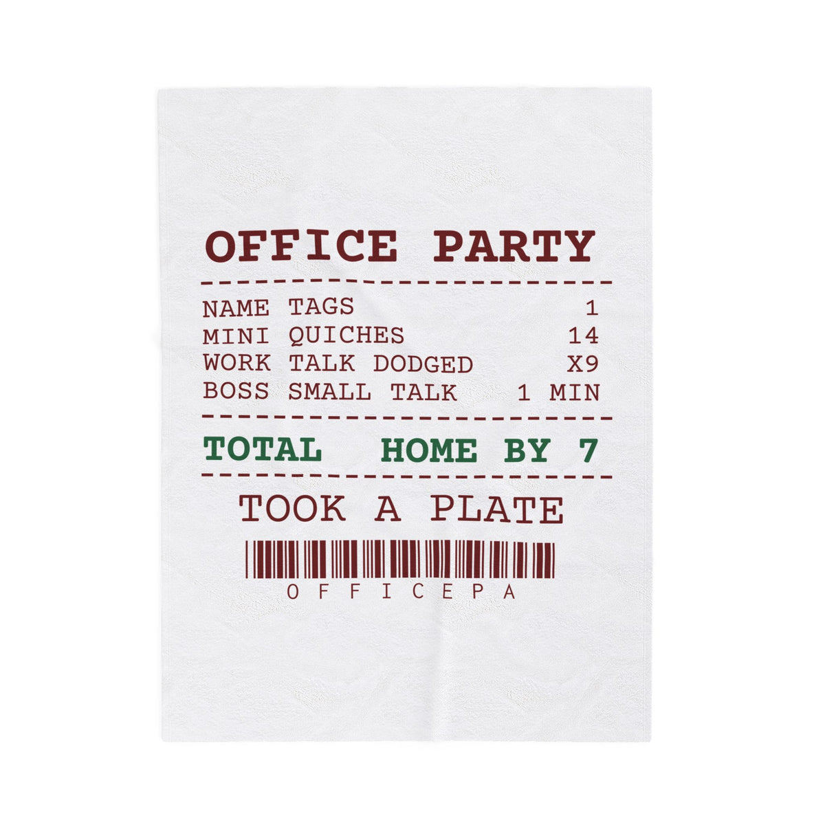 Funny Christmas Coworker Throw Blanket Mini Quiches 14 Office Party Receipt