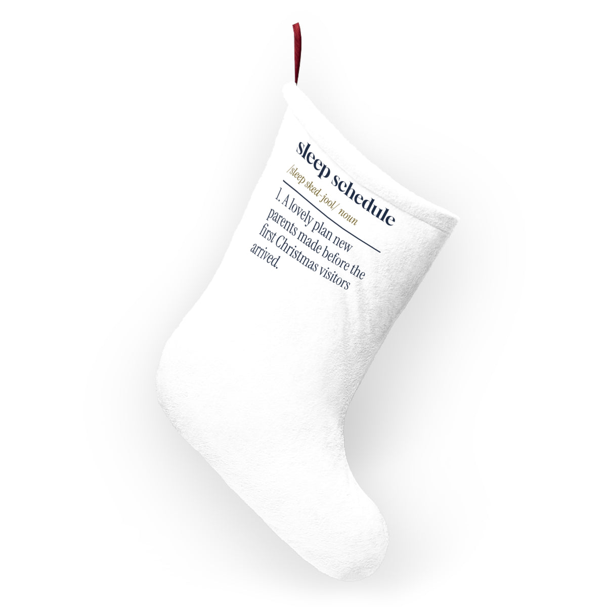 Funny New Parent Christmas Stocking Sleep Schedule Definition