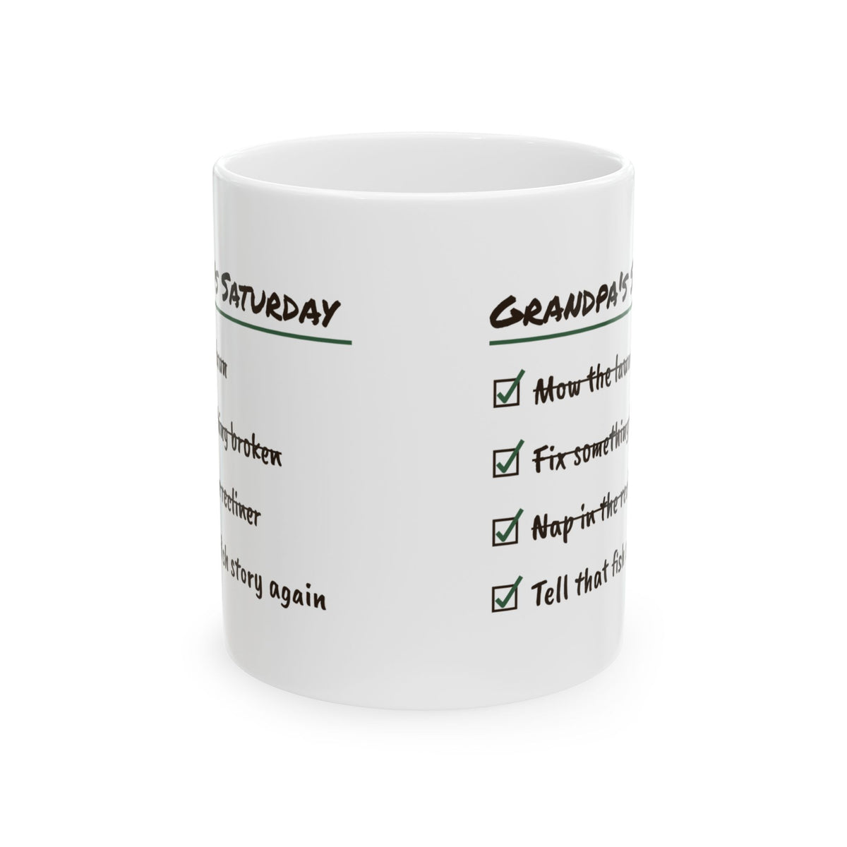 Funny Grandpa Checklist Coffee Mug Saturday Routine For Grandpa