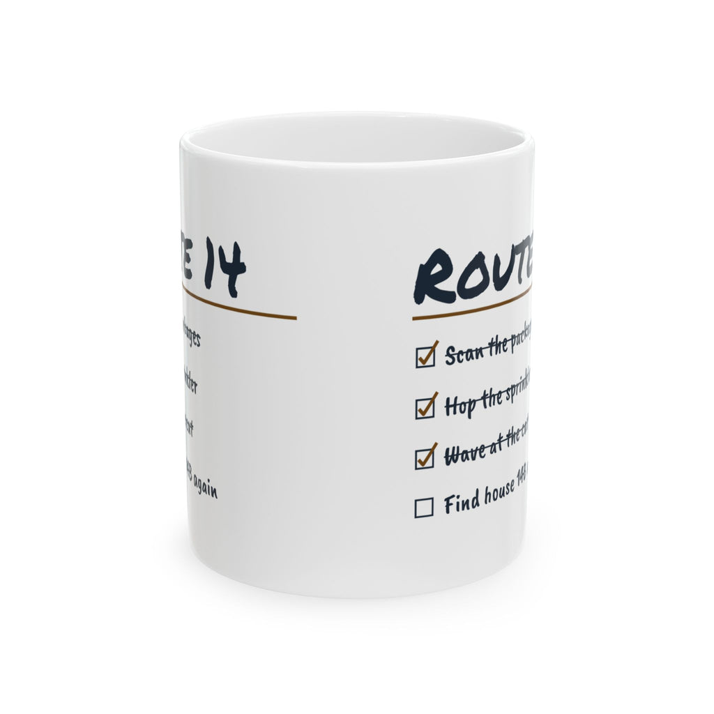 Funny Delivery Driver Coffee Mug Route 14 Checklist For Couriers