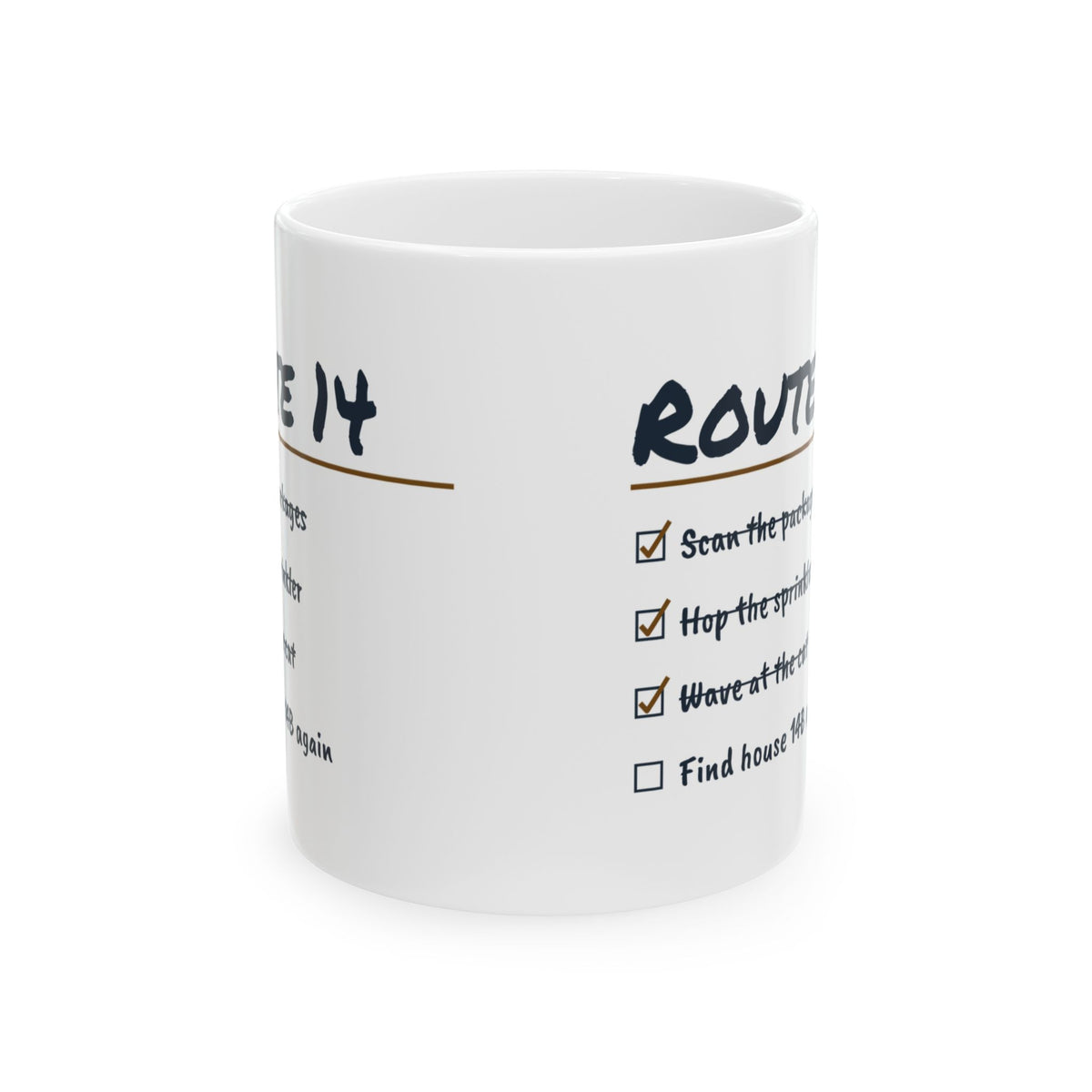 Funny Delivery Driver Coffee Mug Route 14 Checklist For Couriers