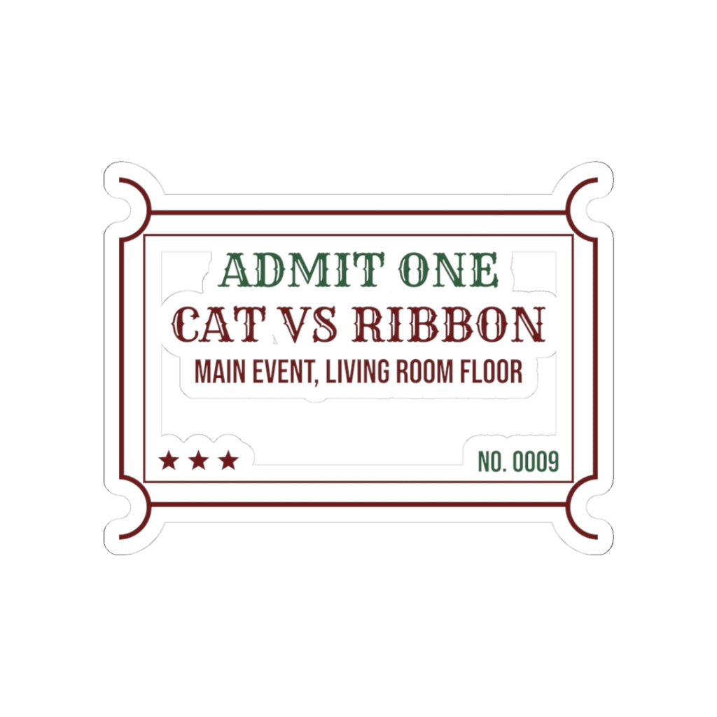 Funny Christmas Cat Sticker Cat Vs Ribbon Main Event Ticket