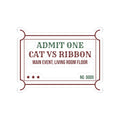 Funny Christmas Cat Sticker Cat Vs Ribbon Main Event Ticket