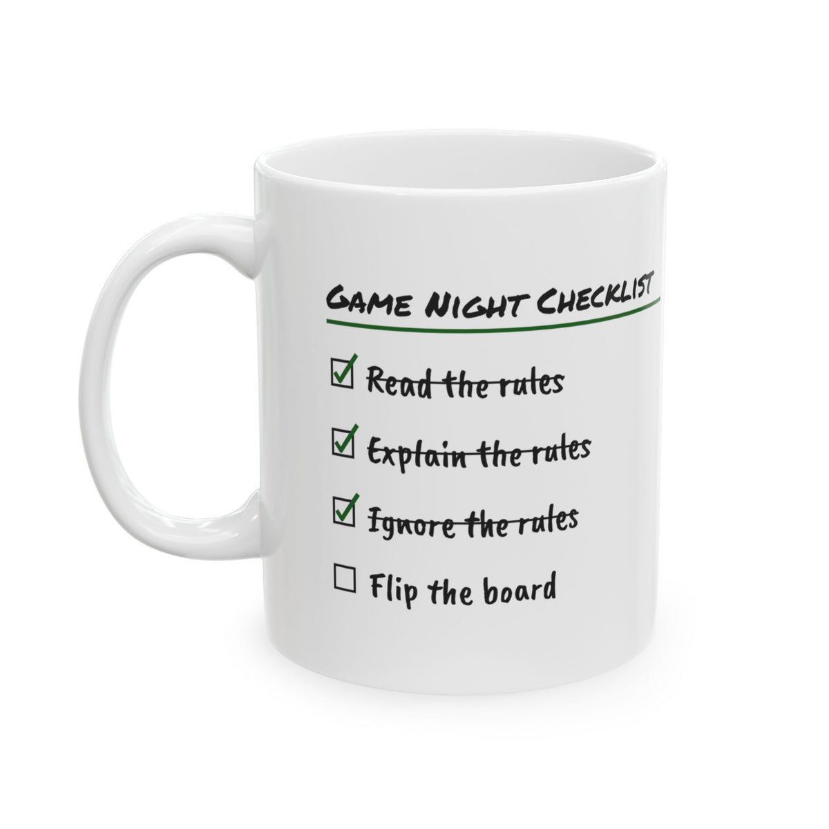 Board Game Coffee Mug Read Rules Ignore Rules Flip