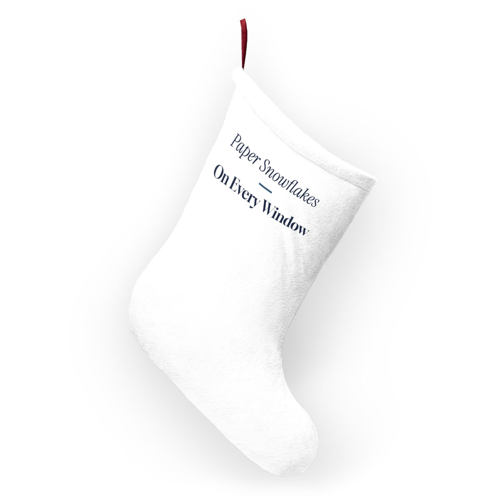 Christmas Stocking Paper Snowflakes On Every Window Cozy Winter