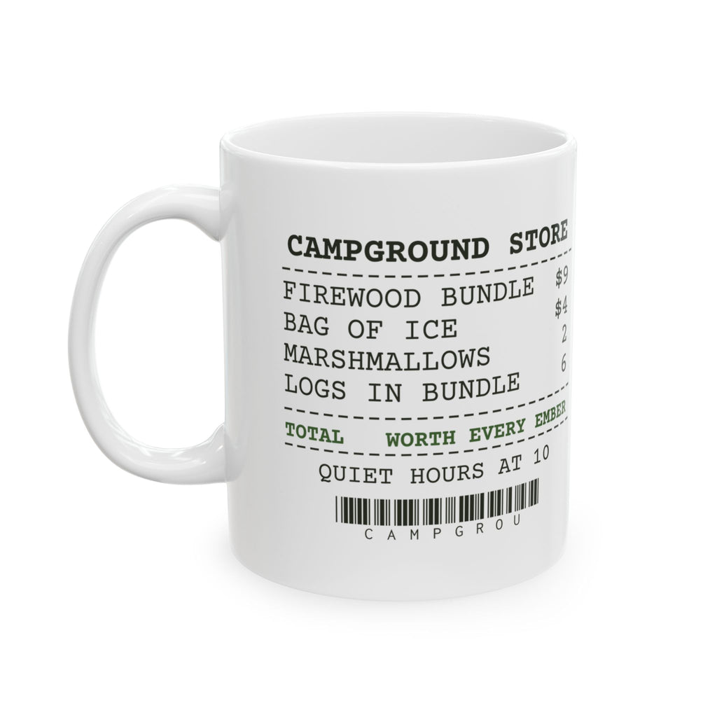 Camping Coffee Mug Nine Bucks For Six Logs Campground Store Receipt