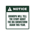 Funny Christmas Grandpa Sticker Grandpa's Snowstorm Story Part Two