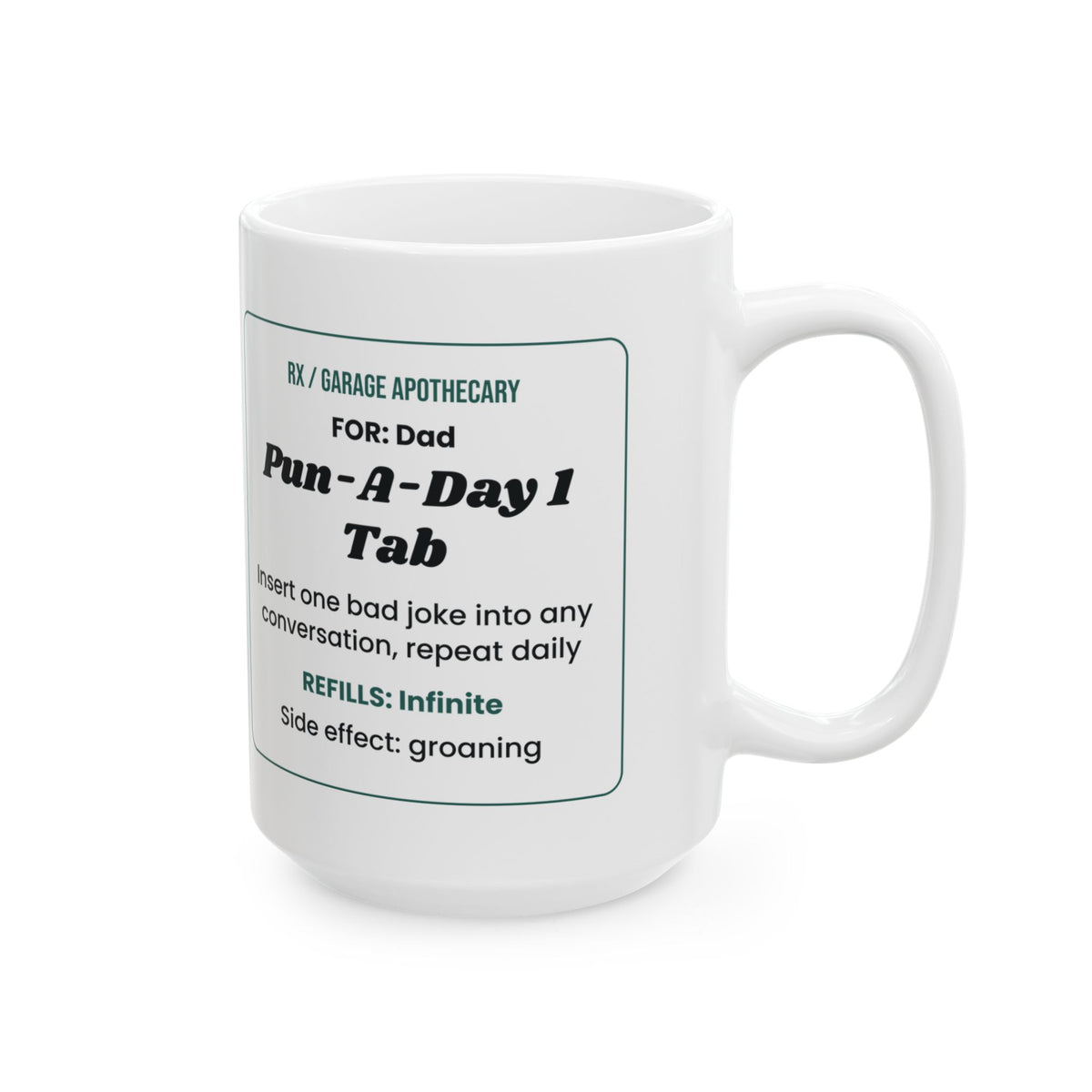 Funny Dad Garage Apothecary Prescription Coffee Mug For Dad