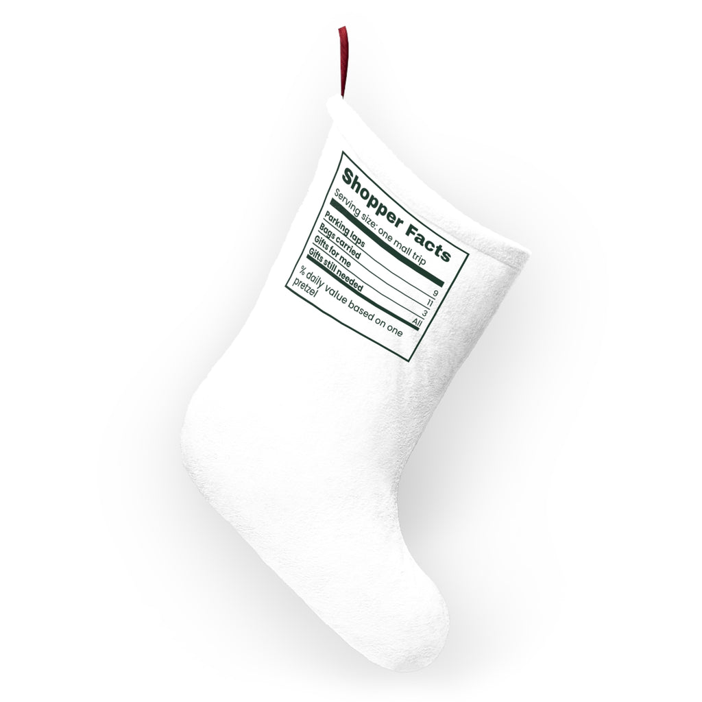 Funny Christmas Stocking Shopper Facts Label For Holiday Shoppers