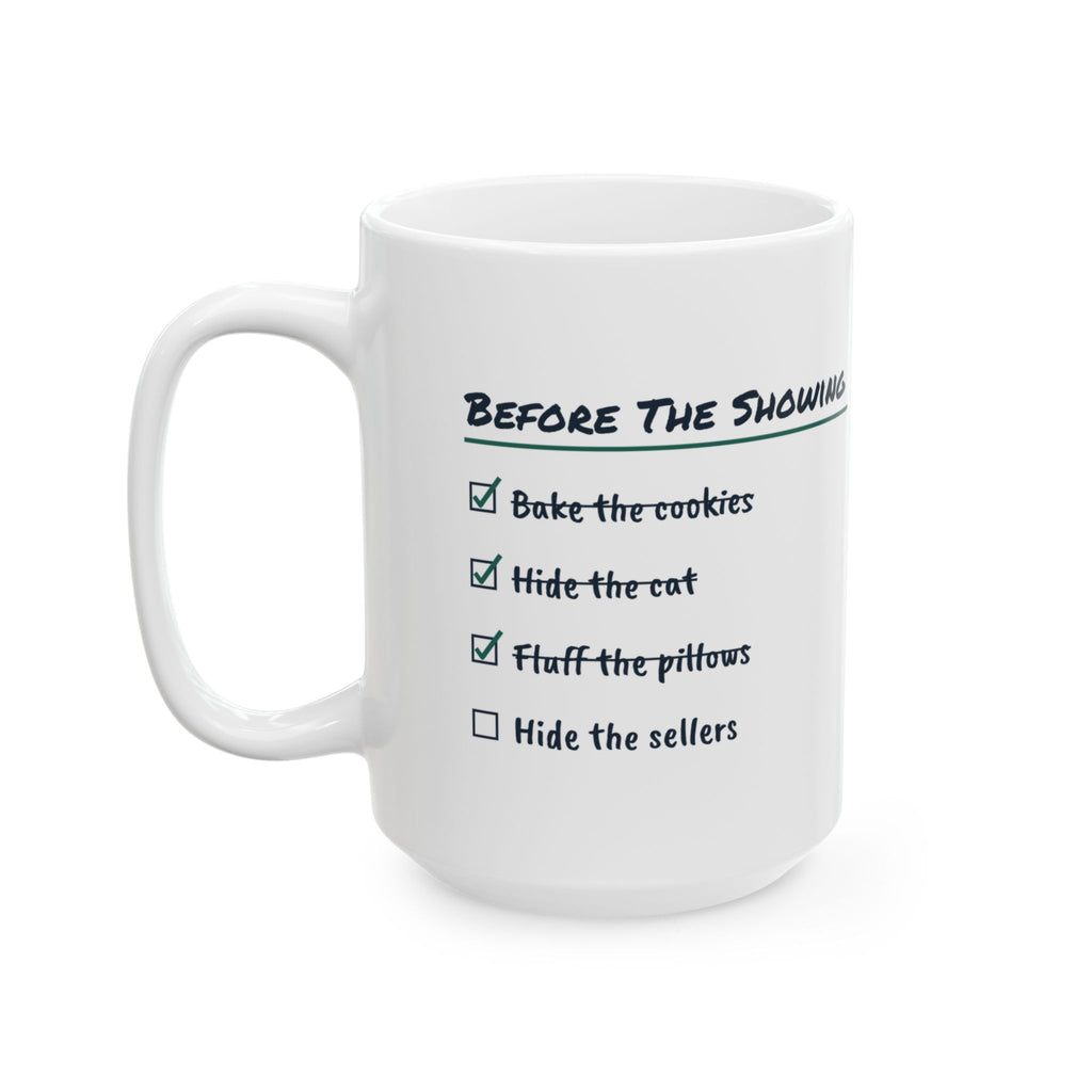 Funny Real Estate Agent Coffee Mug Before The Showing Checklist