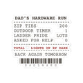 Funny Christmas Sticker Dad's Hardware Run Receipt For Dads