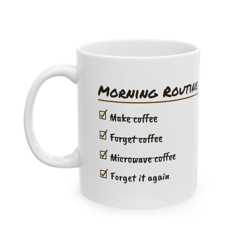 Funny Coffee Lover Coffee Mug Morning Routine Checklist For Coffee Fans
