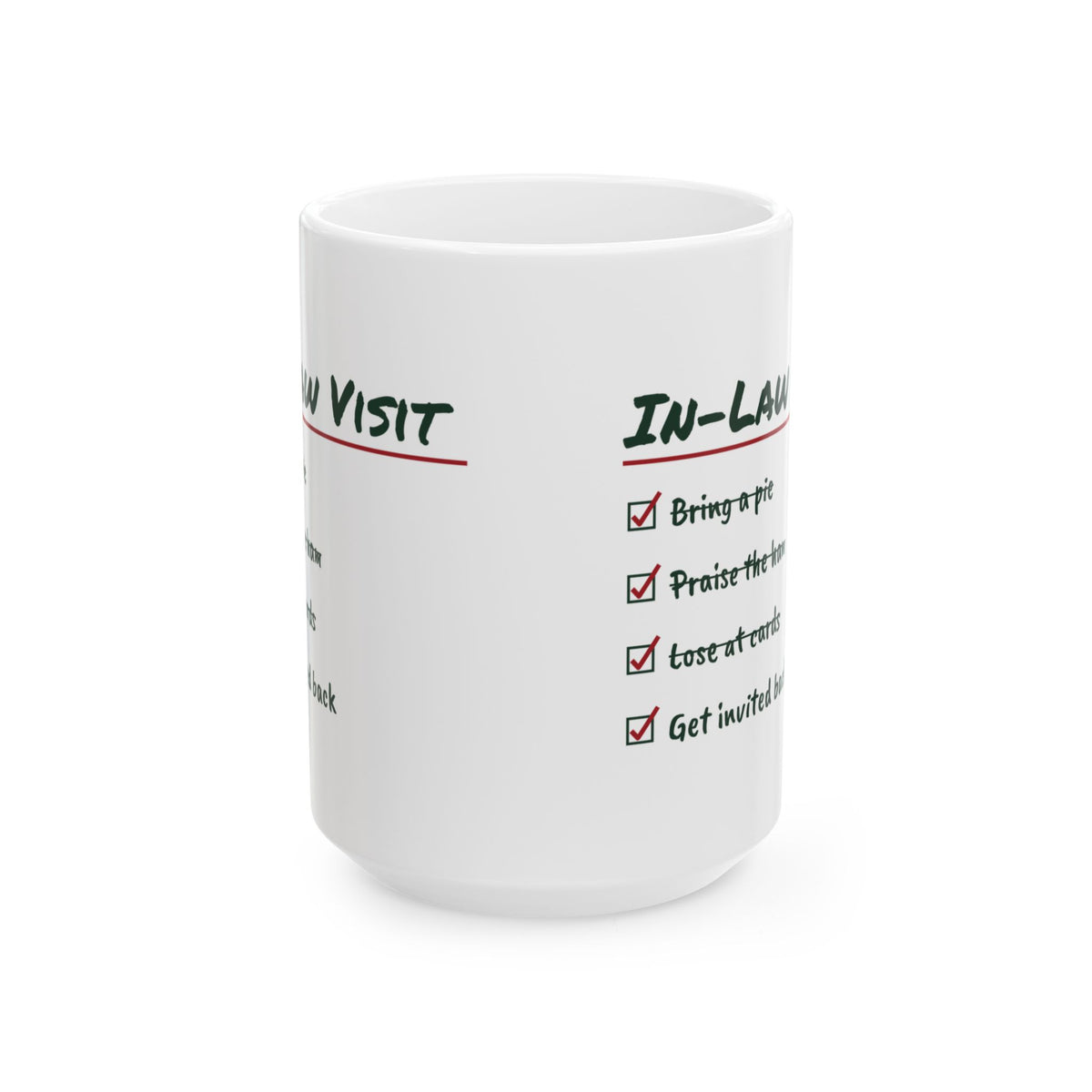 Funny Christmas Coffee Mug In-Law Visit Get Invited Back For In-Laws