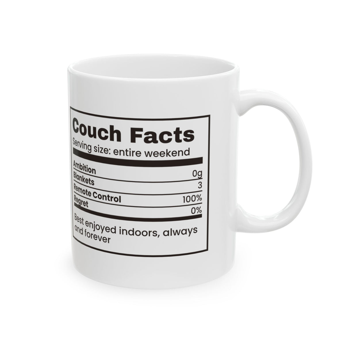 Couch Facts Nutrition Coffee Mug For Homebody