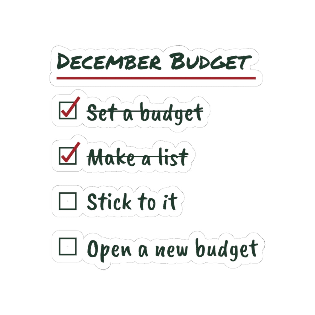 Funny Christmas Sticker December Budget Open A New Budget Checklist