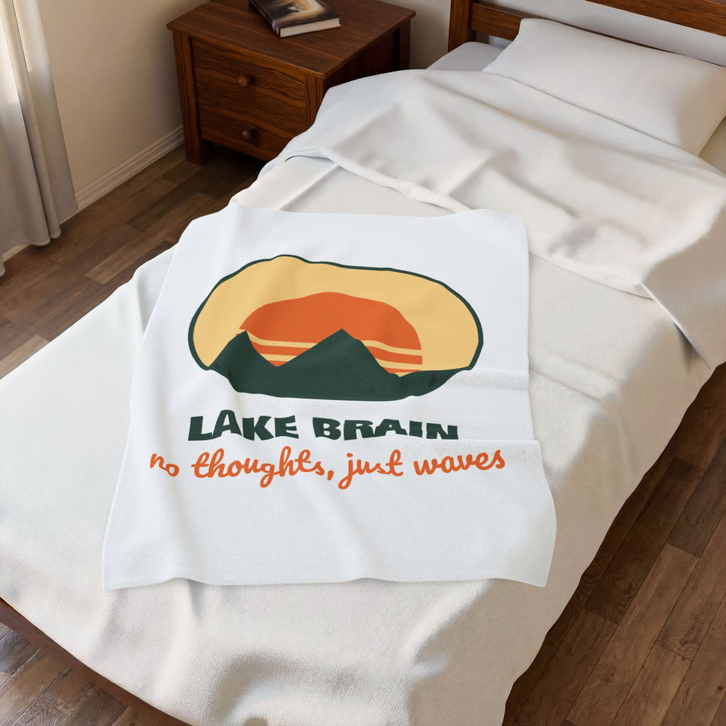Lake Brain Throw Blanket No Thoughts Just Waves