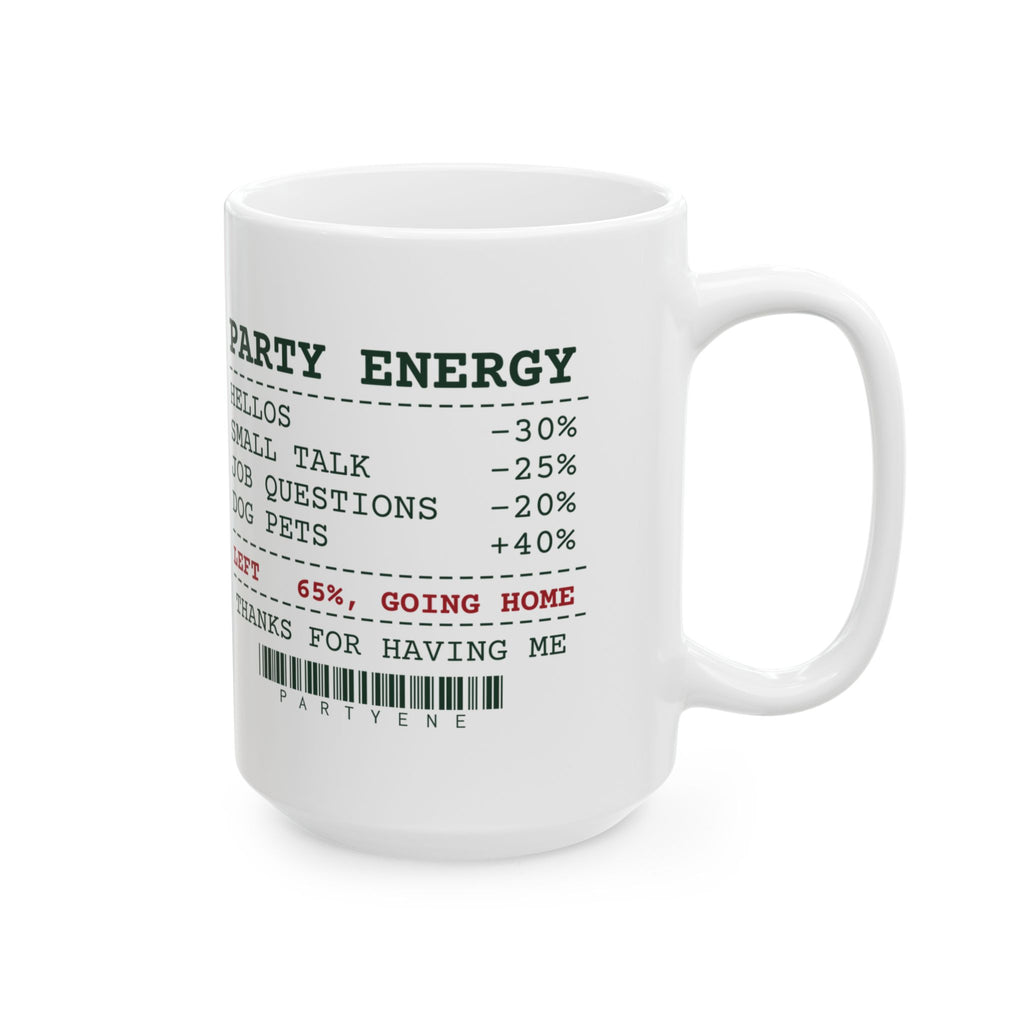 Funny Introvert Christmas Party Coffee Mug Party Energy Receipt
