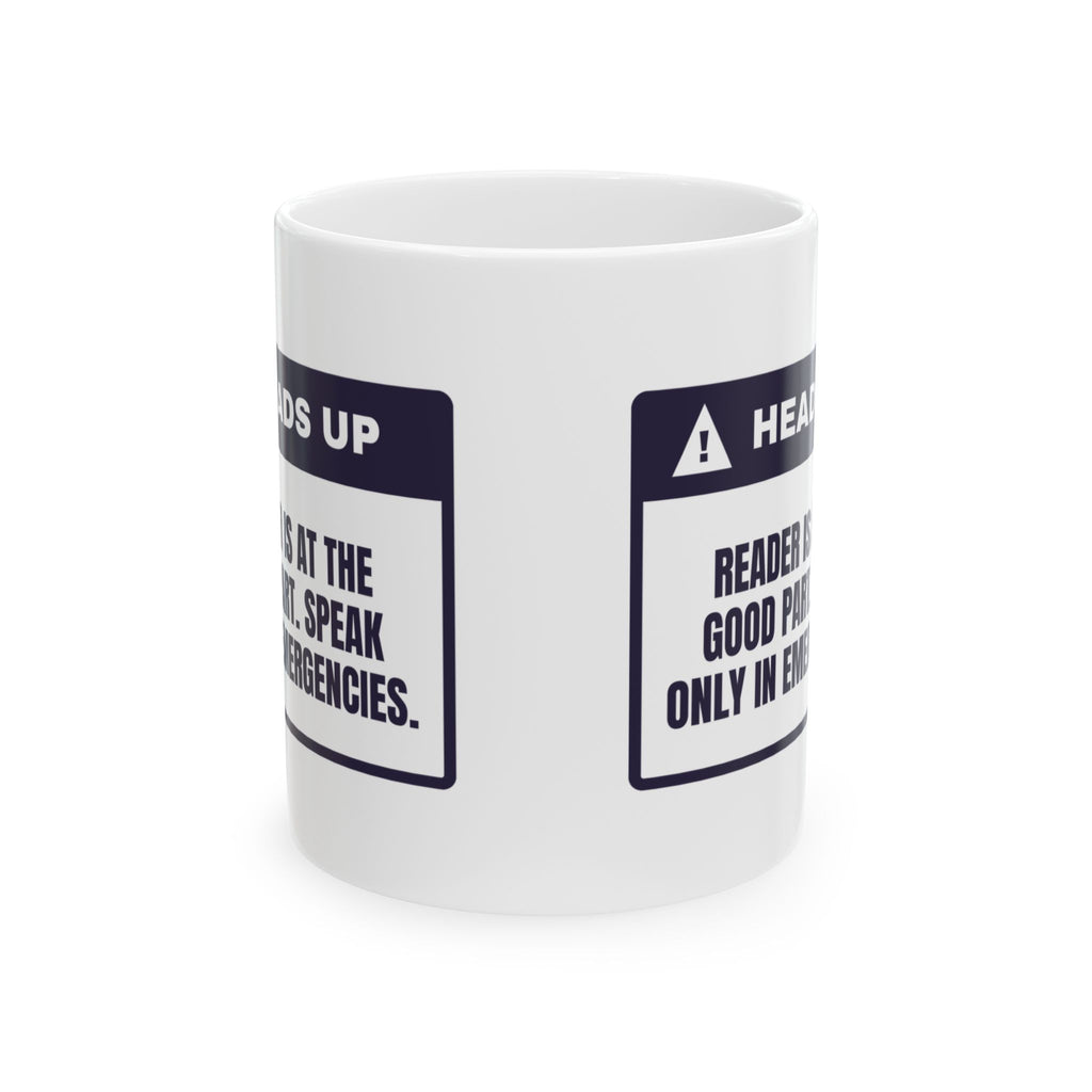 Funny Book Lover Coffee Mug At The Good Part Emergencies Only