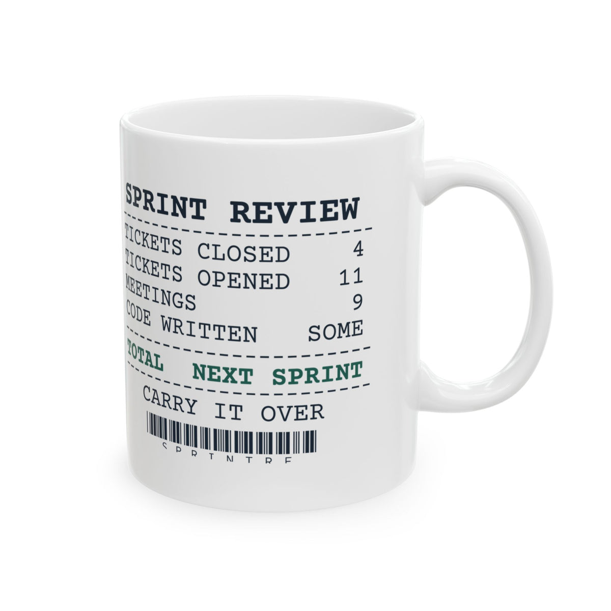 Funny Software Developer Mug Sprint Review Receipt