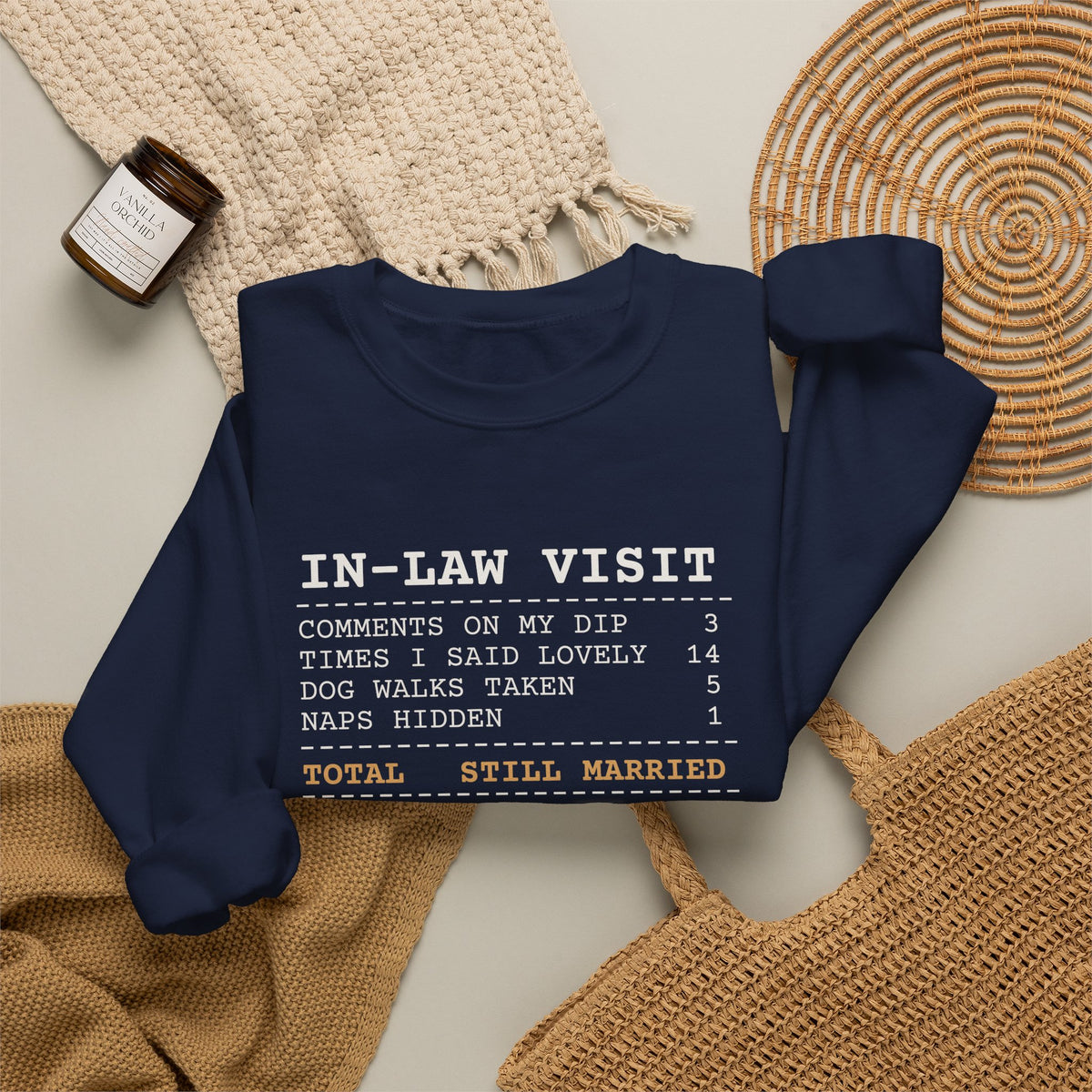 Funny Christmas In-Laws Sweatshirt Times I Said Lovely 14 Receipt