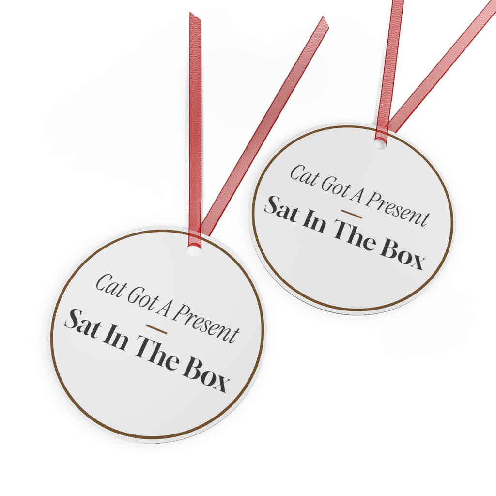 Funny Christmas Ornament The Cat Sat In The Box Cat Lover