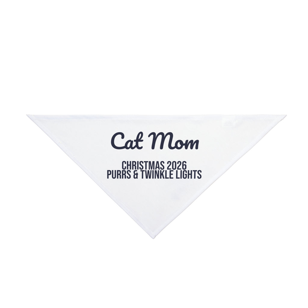 Cat Mom Christmas 2026 Dog Bandana Purrs And Twinkle Lights