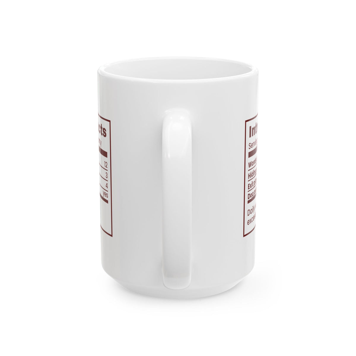 Funny Christmas Introvert Coffee Mug Introvert Facts Nutrition Label