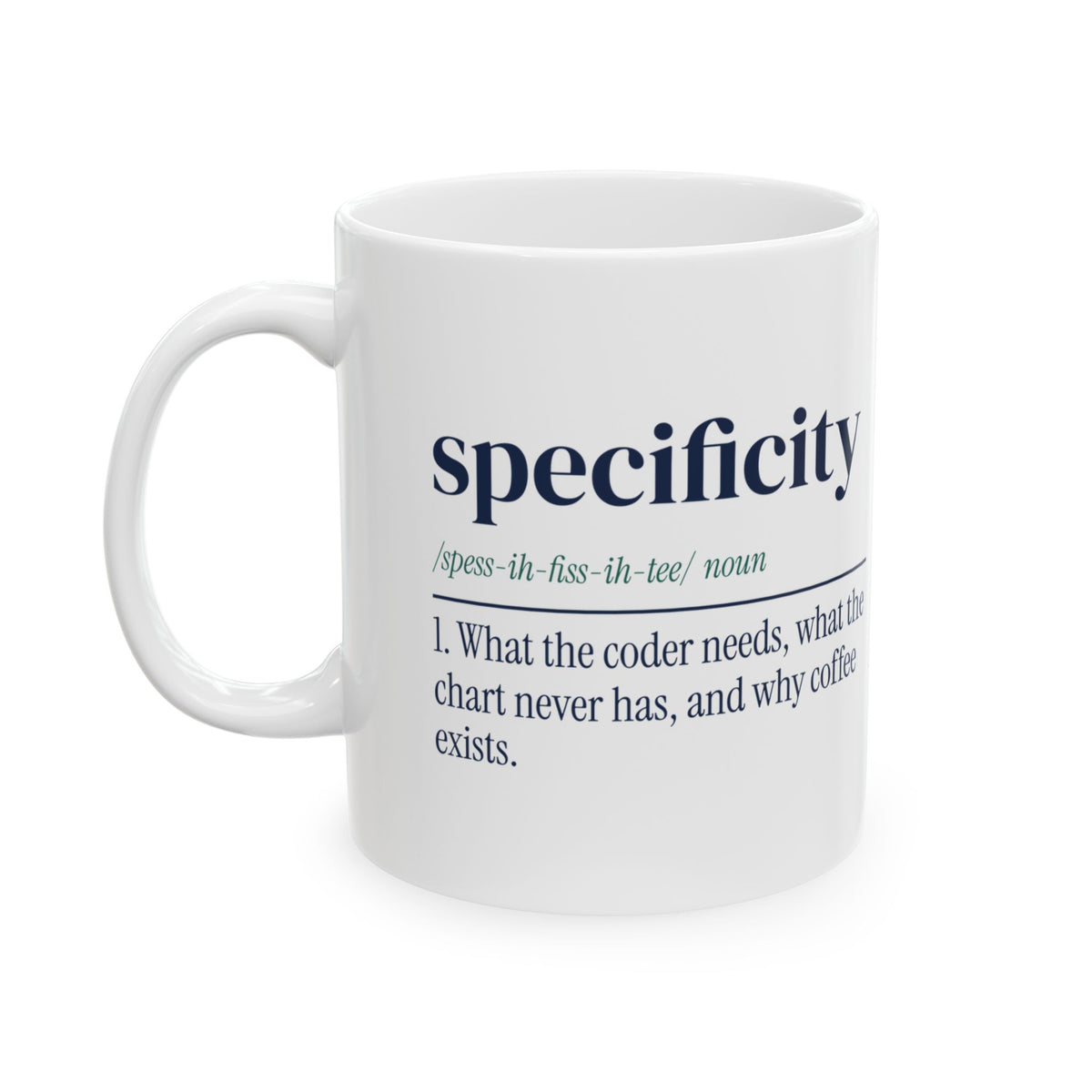 Funny Medical Coder Coffee Mug Specificity Dictionary Definition