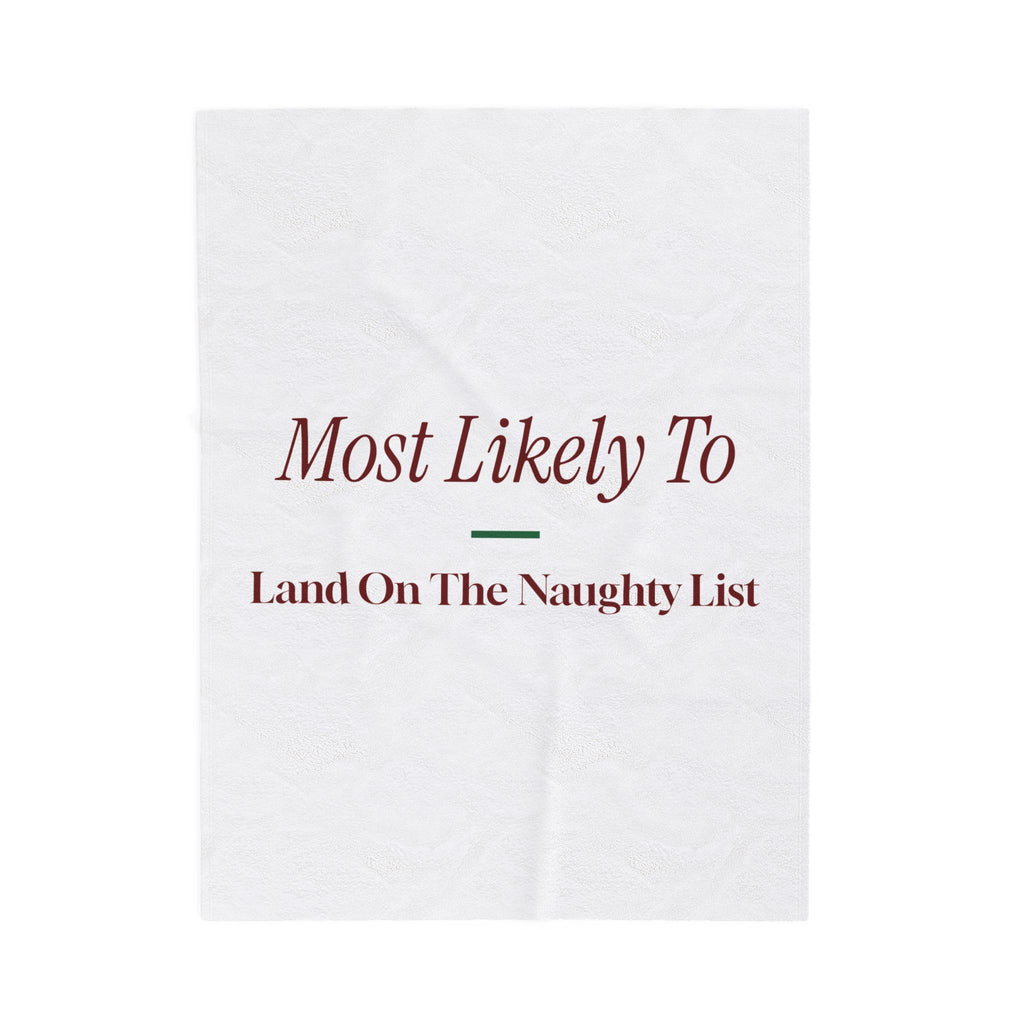 Funny Christmas Family Throw Blanket Most Likely To Land On The Naughty
