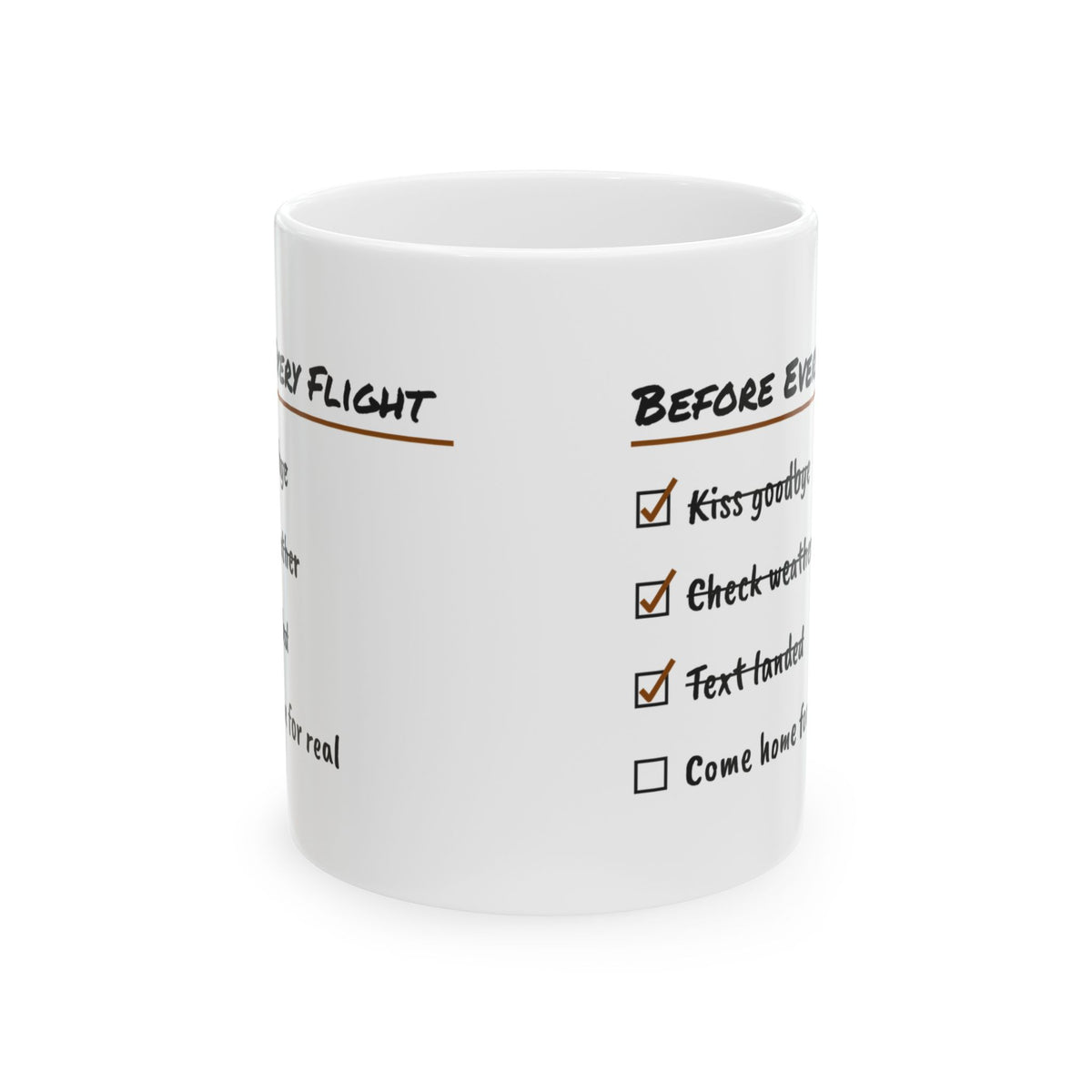 Pilot Coffee Mug Before Every Flight Come Home