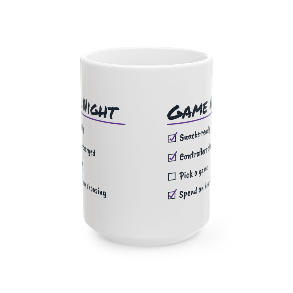 Funny Gamer Coffee Mug Game Night Checklist Spend An Hour Choosing