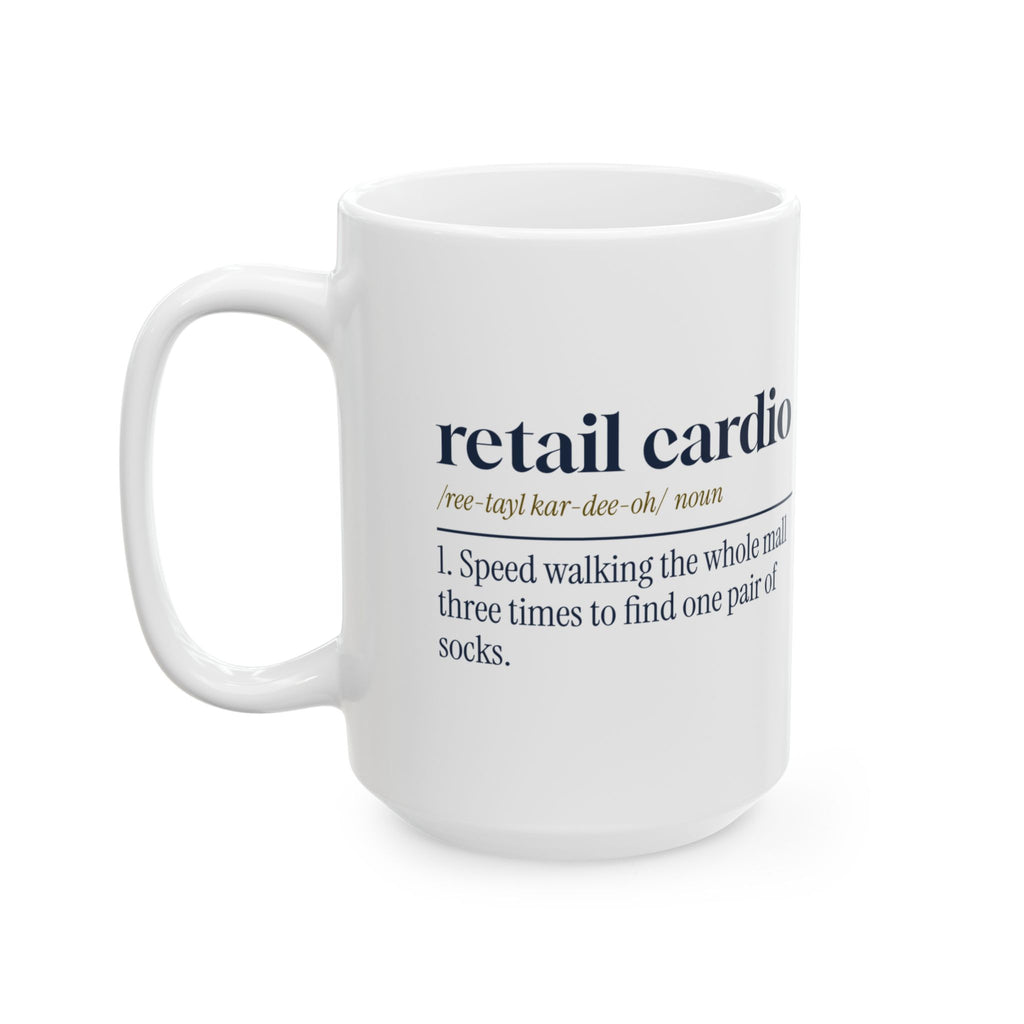 Funny Christmas Shopping Coffee Mug Retail Cardio Definition