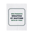 Funny New Parents Christmas Throw Blanket Wrapped At Naptime