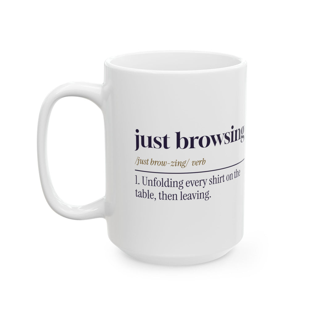 Funny Retail Worker Coffee Mug Just Browsing Dictionary Definition