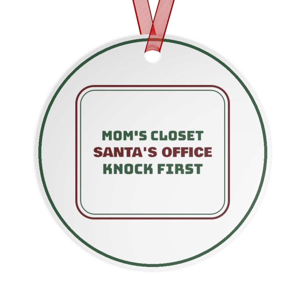 Funny Christmas Ornament Santa's Office Knock First