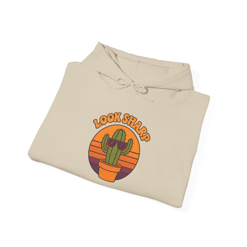 Look Sharp Funny Retro Cactus Plant Lover Hoodie
