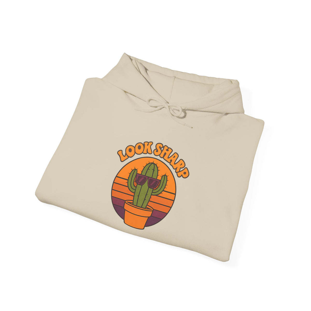Look Sharp Funny Retro Cactus Plant Lover Hoodie